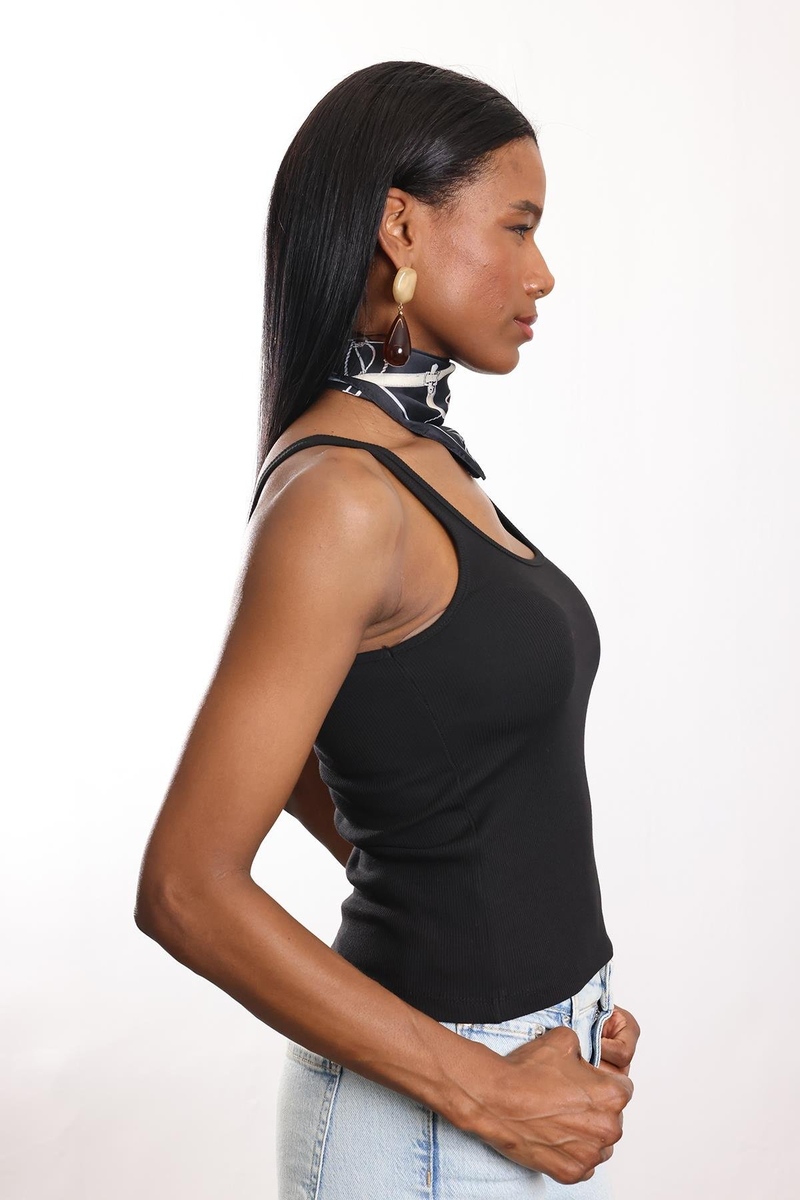 Siyah Fitilli İnce Askılı Atlet 24113