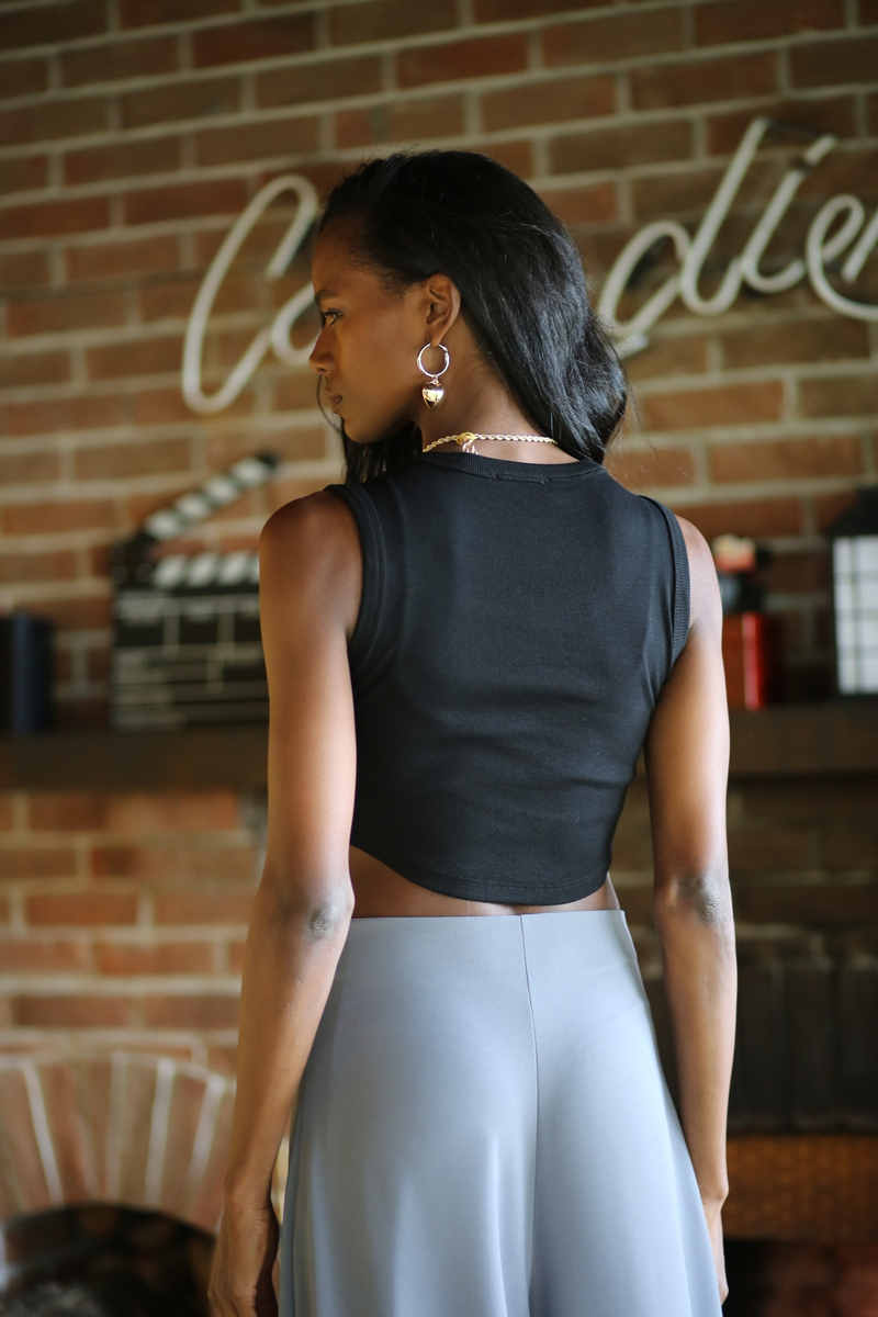 Siyah Fitilli Likralı Crop 0279