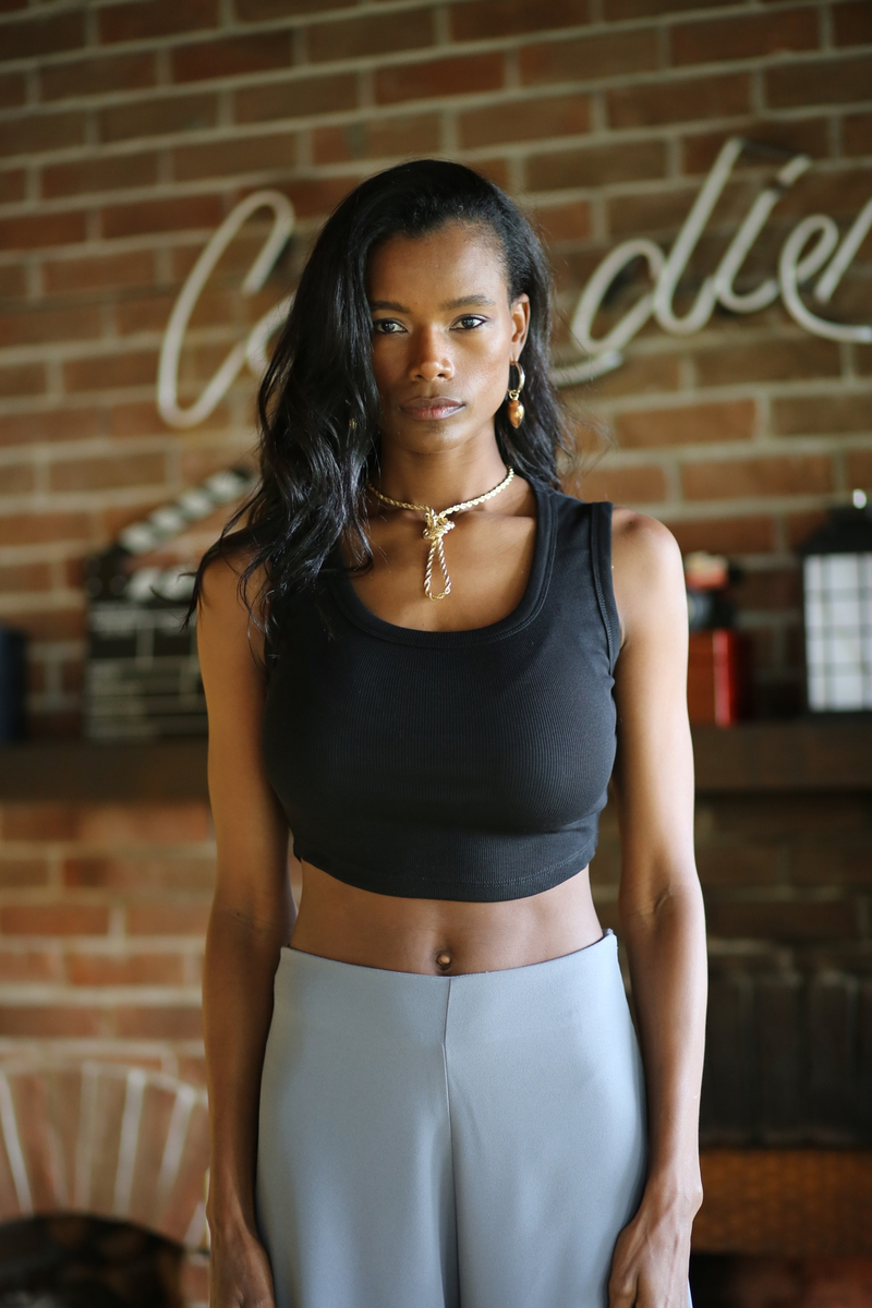 Siyah Fitilli Likralı Crop 0279