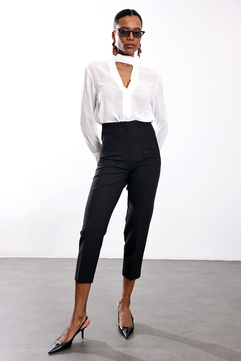Siyah Flatolu Pantolon 5113