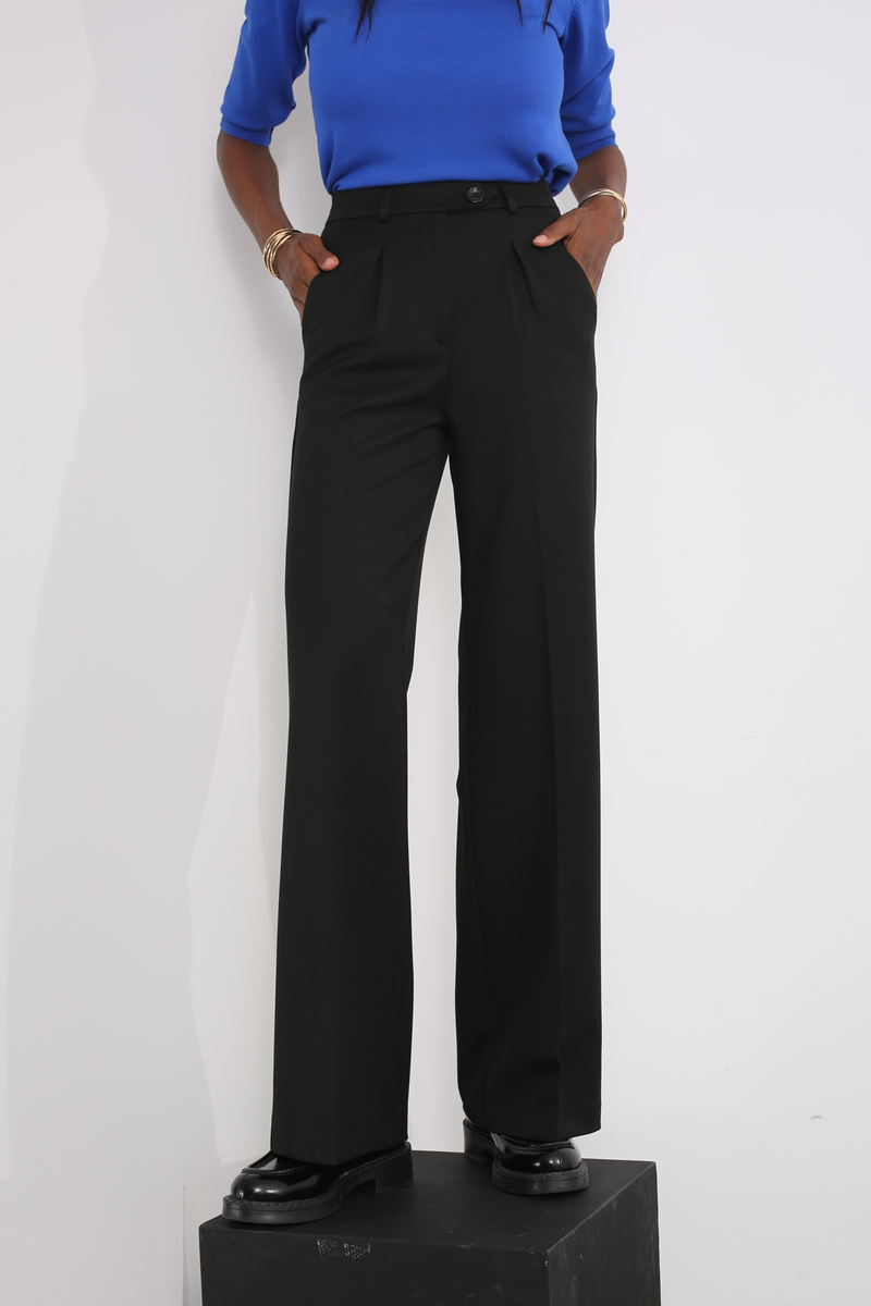 Siyah Geniş Paça Pantolon 5140