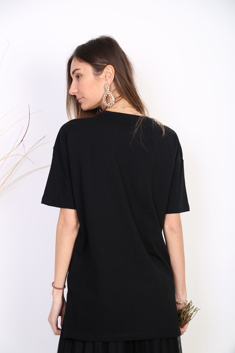 Siyah Gigi Baskılı Tshirt