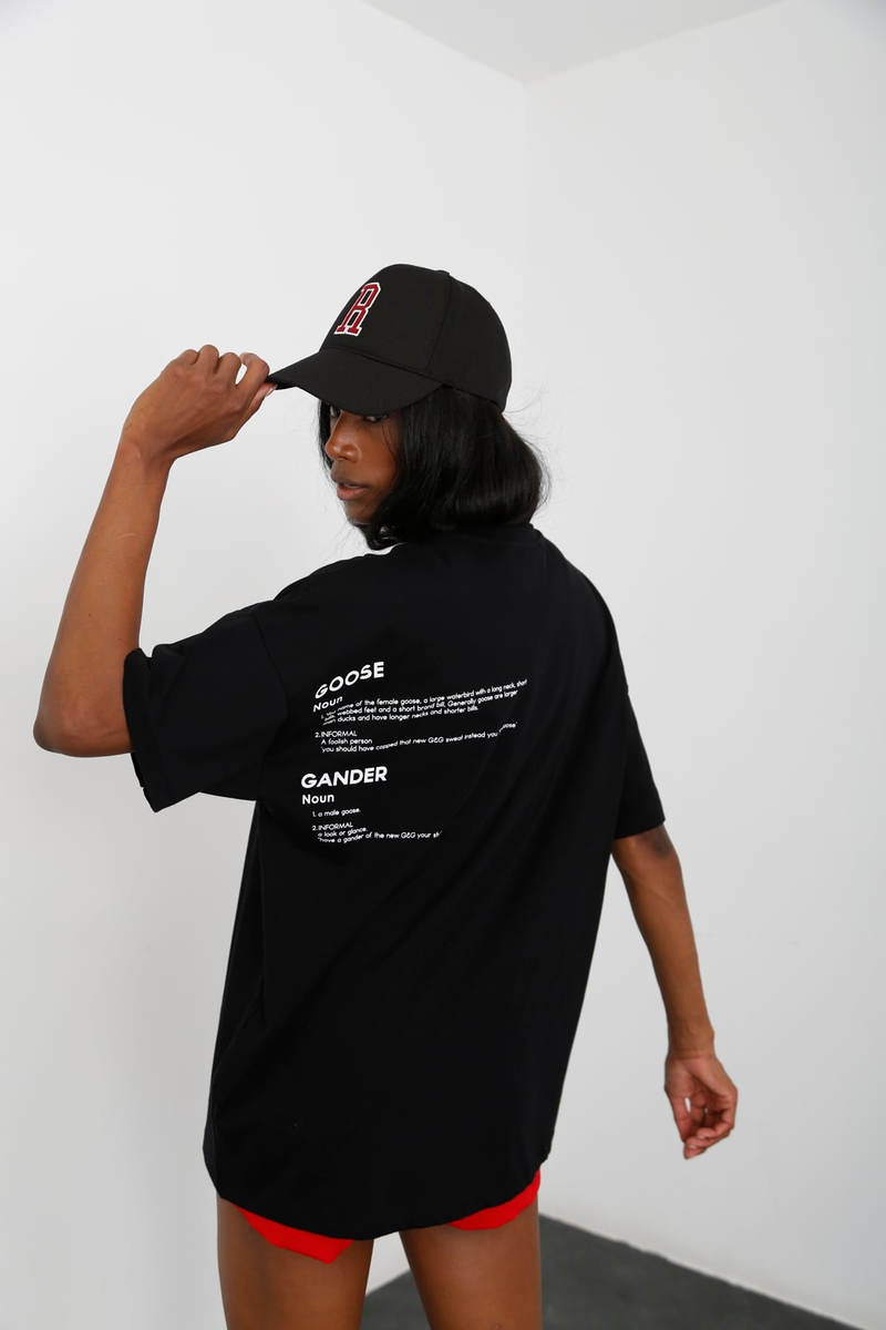 Siyah Goose&Gander Baskılı Tshirt 210006