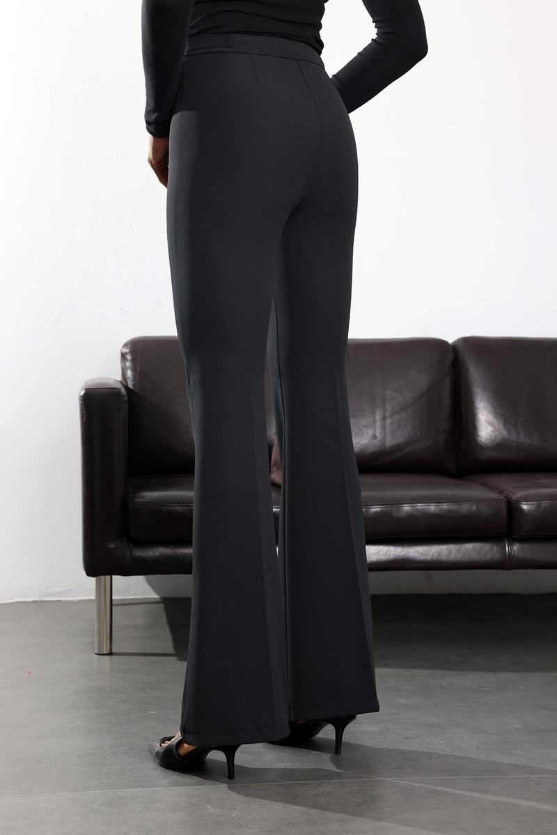 Siyah İspanyol Kumaş Pantolon 1273