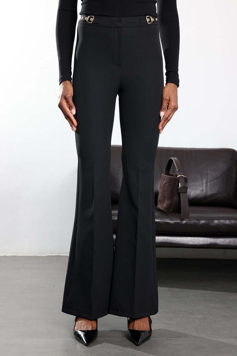 Siyah İspanyol Kumaş Pantolon 1273
