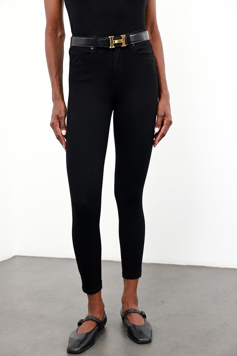 Siyah İthal Full Likra Toparlayan Skinny Jean 7277