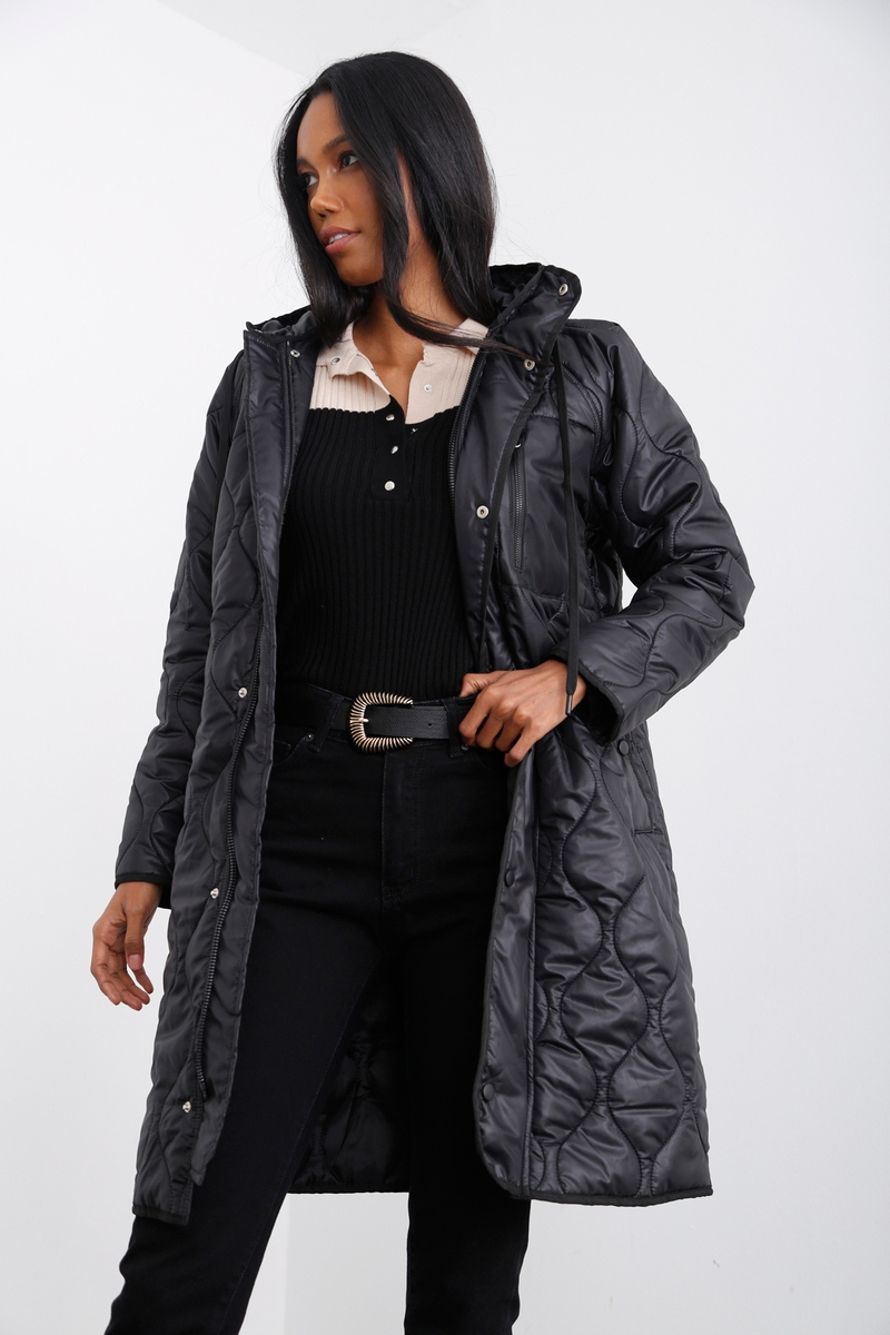 Siyah Kapitoneli Cepli Mont D89626