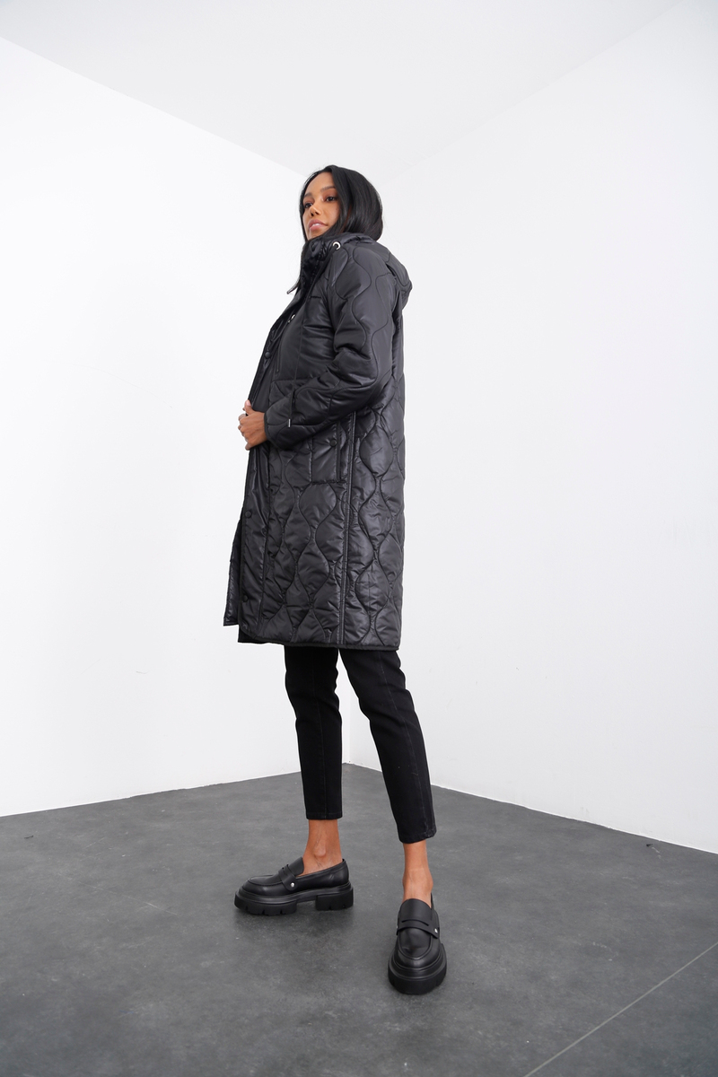 Siyah Kapitoneli Cepli Mont D89626
