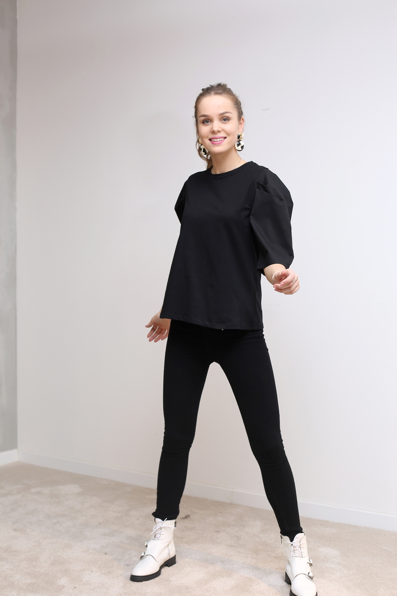 Siyah Karpuz Kol Tshirt