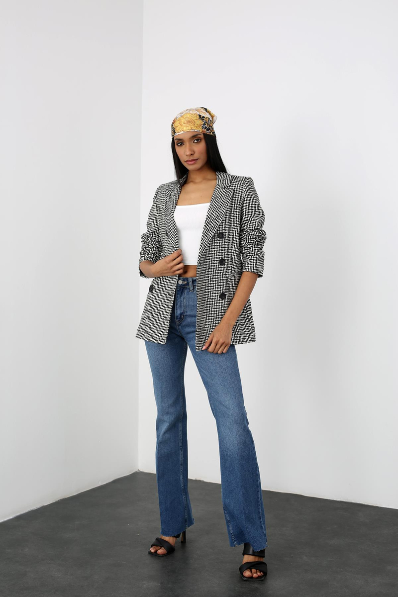 Siyah Kazayağı Blazer Ceket 4672
