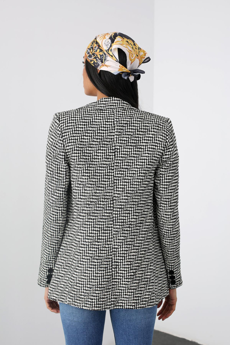 Siyah Kazayağı Blazer Ceket 4672