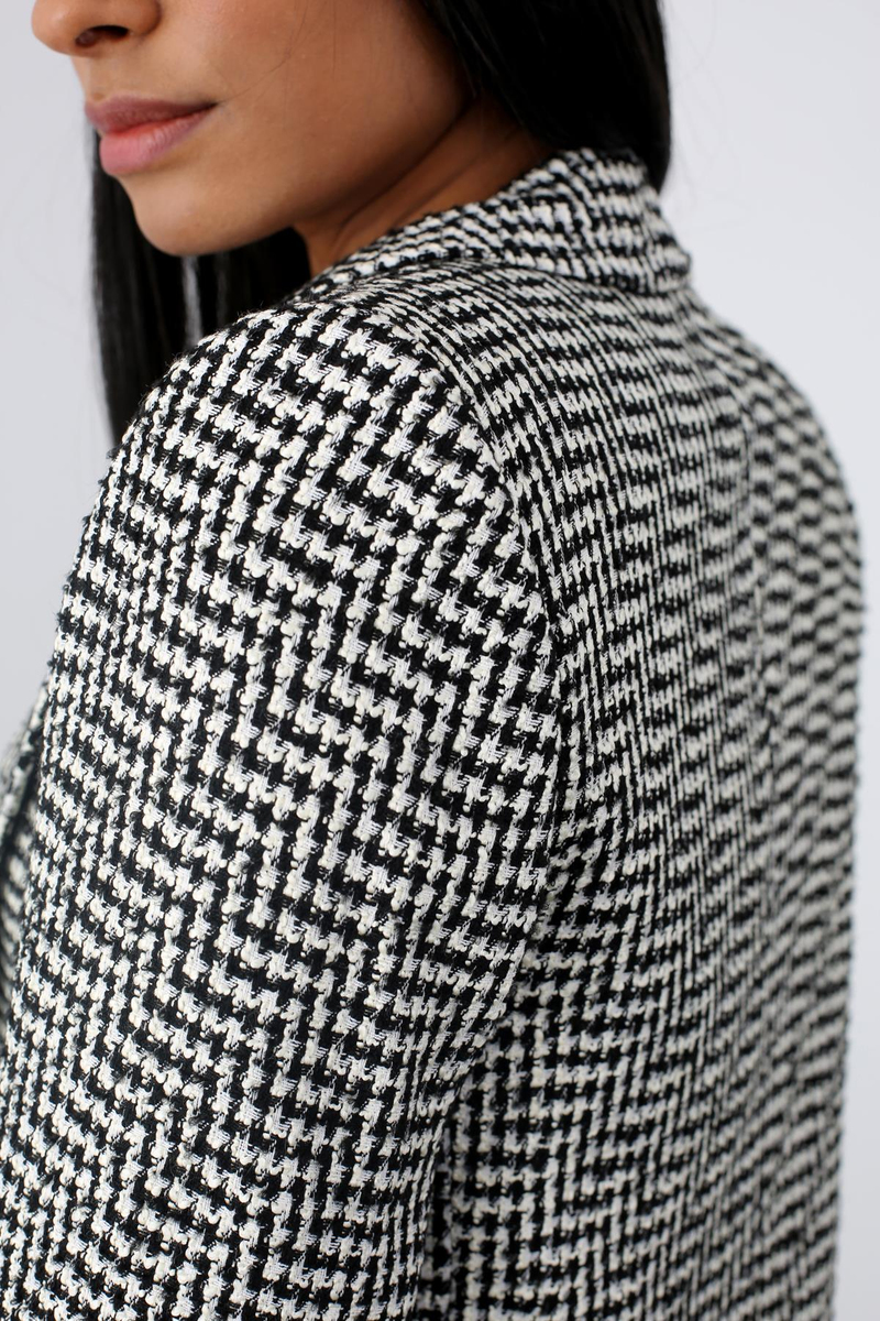 Siyah Kazayağı Blazer Ceket 4672