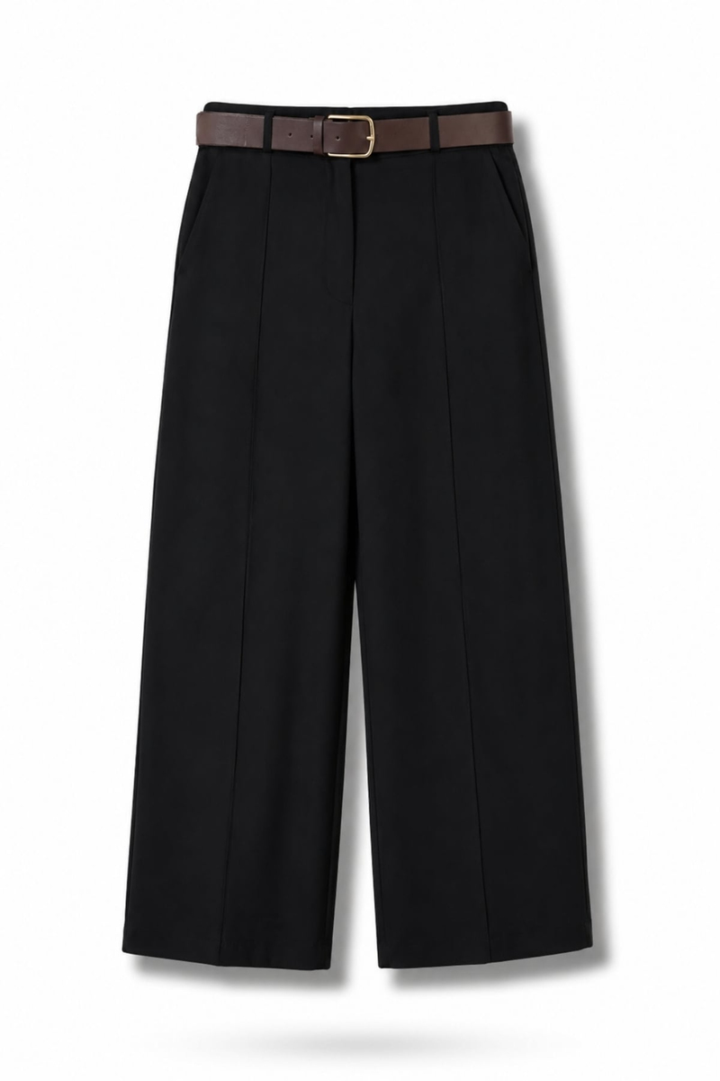 Siyah Kemerli Barrel Pantolon 580923