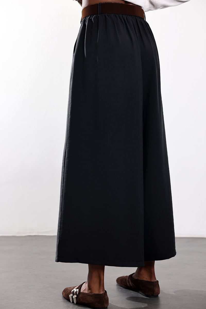 Siyah Kemerli Tensel Pantolon Etek 51354
