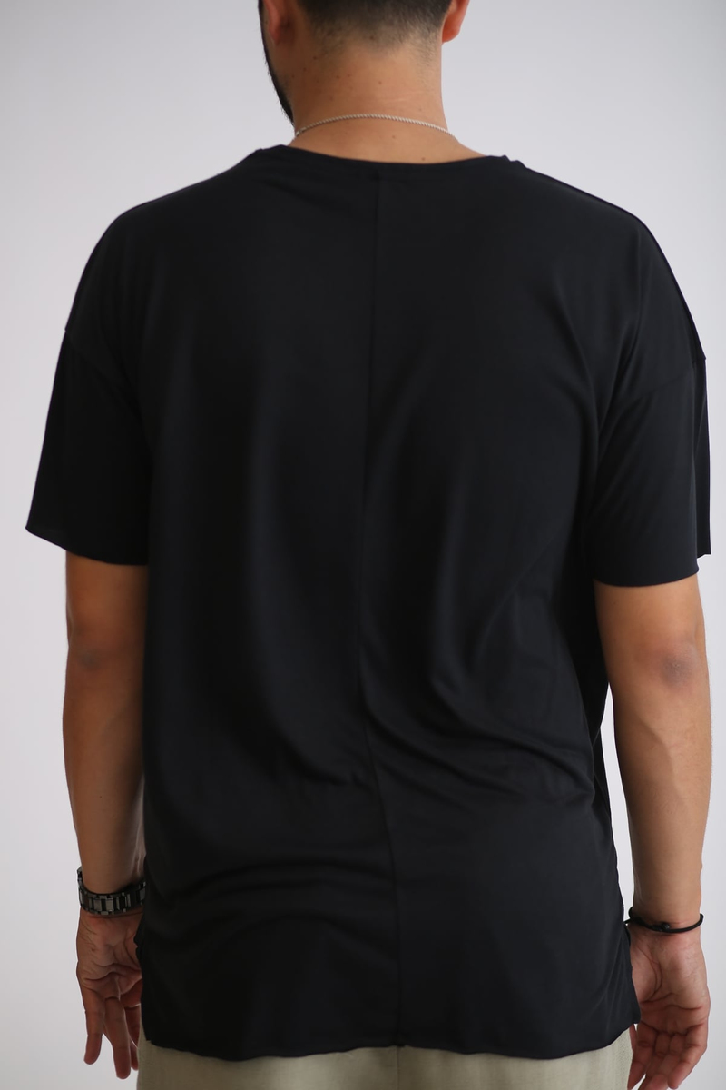 Siyah Kesik Kol Tshirt 
