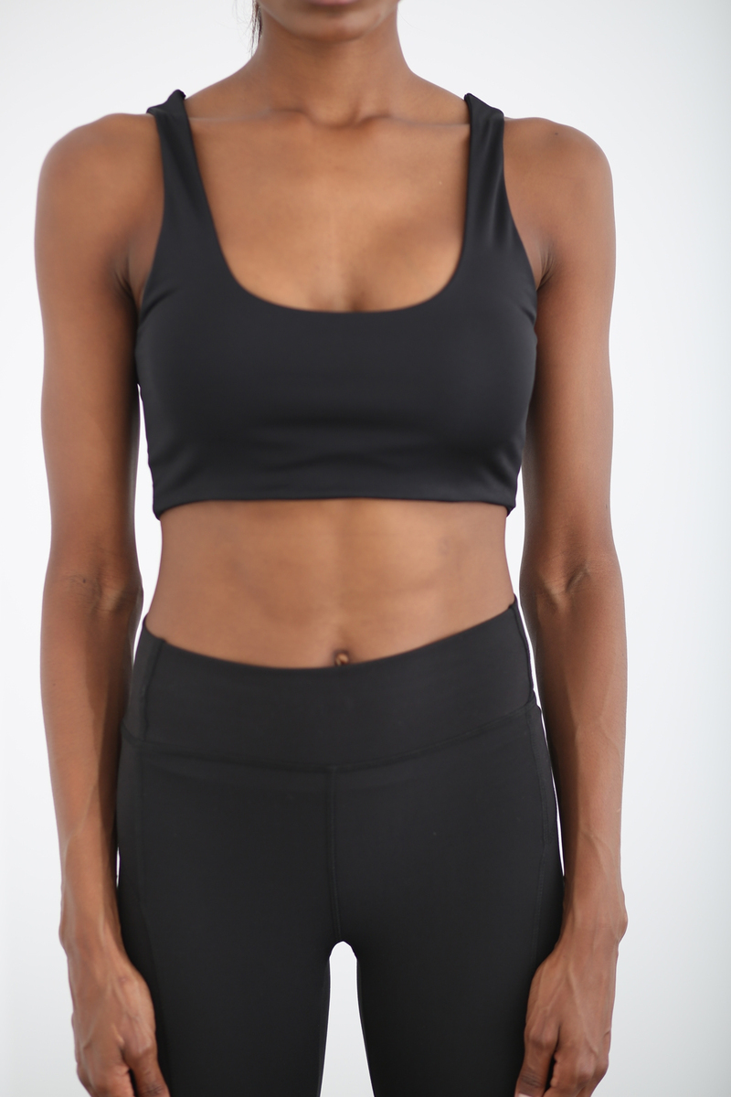 Siyah Kısa Jarse Crop 22528