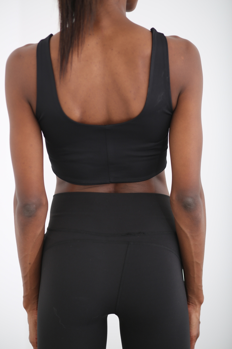 Siyah Kısa Jarse Crop 22528