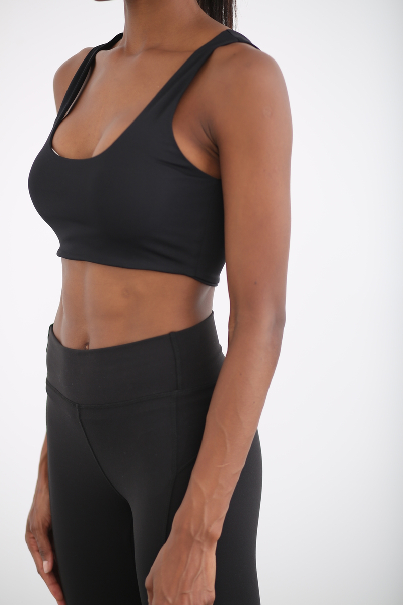 Siyah Kısa Jarse Crop 22528