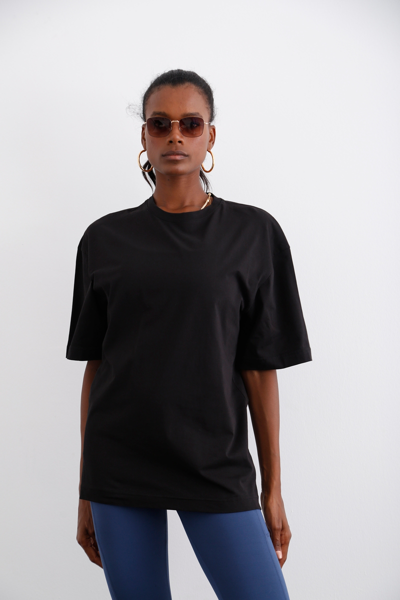 Siyah Kısa Kol Basic Tshirt 