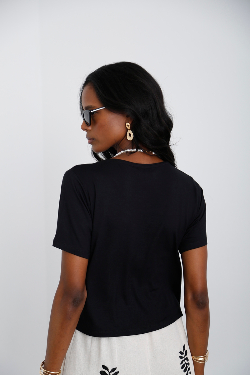 Siyah Kısa Kol Basic Tshirt 0169