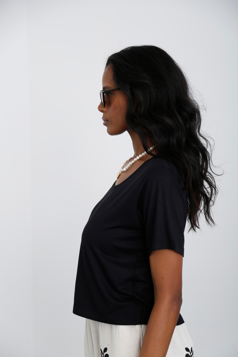 Siyah Kısa Kol Basic Tshirt 0169