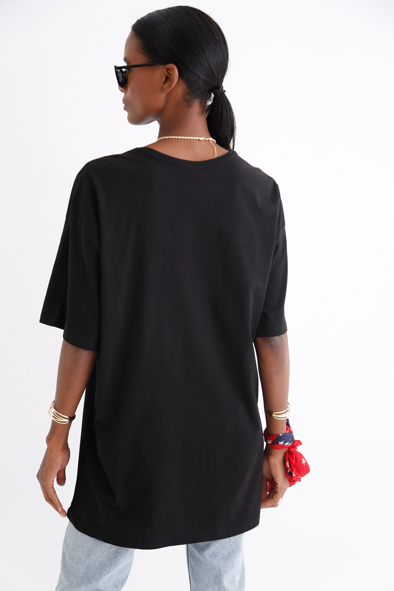 Siyah Kısa Kol Basic Tshirt 1295