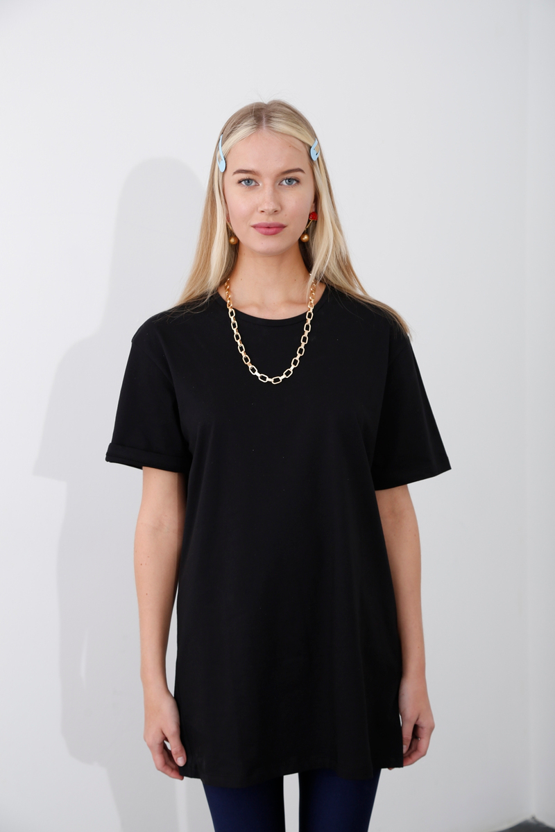 Siyah Kısa Kol Basic Tshirt 4183