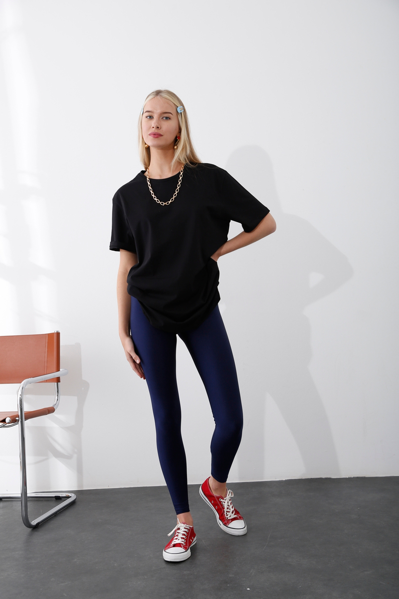 Siyah Kısa Kol Basic Tshirt 4183