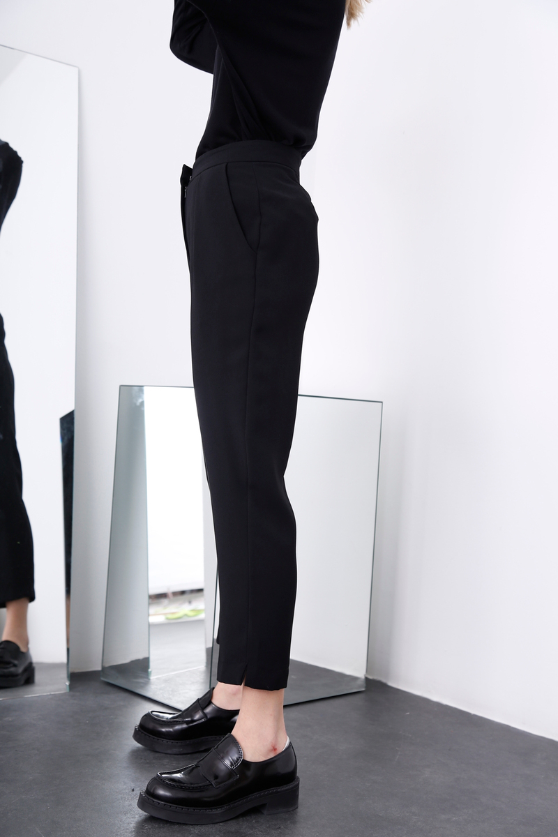 Siyah Klasik Krep Pantolon 5090