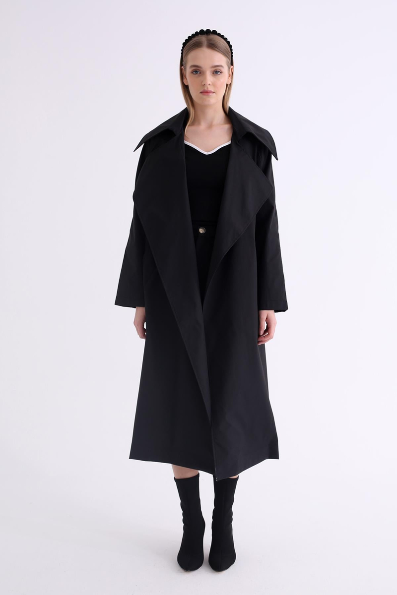 Siyah Kuşaklı Trenchcoat 54113