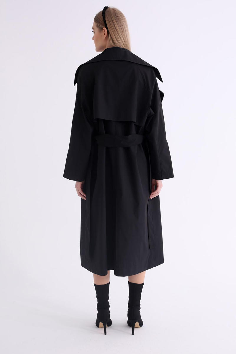 Siyah Kuşaklı Trenchcoat 54113