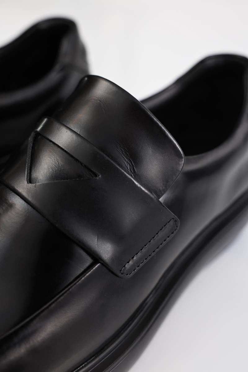 Siyah Küt Burun Loafer 24152