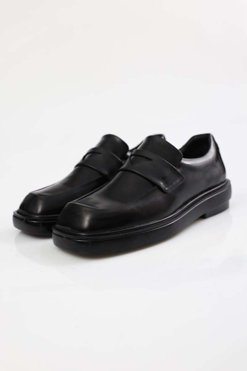 Siyah Küt Burun Loafer 24152