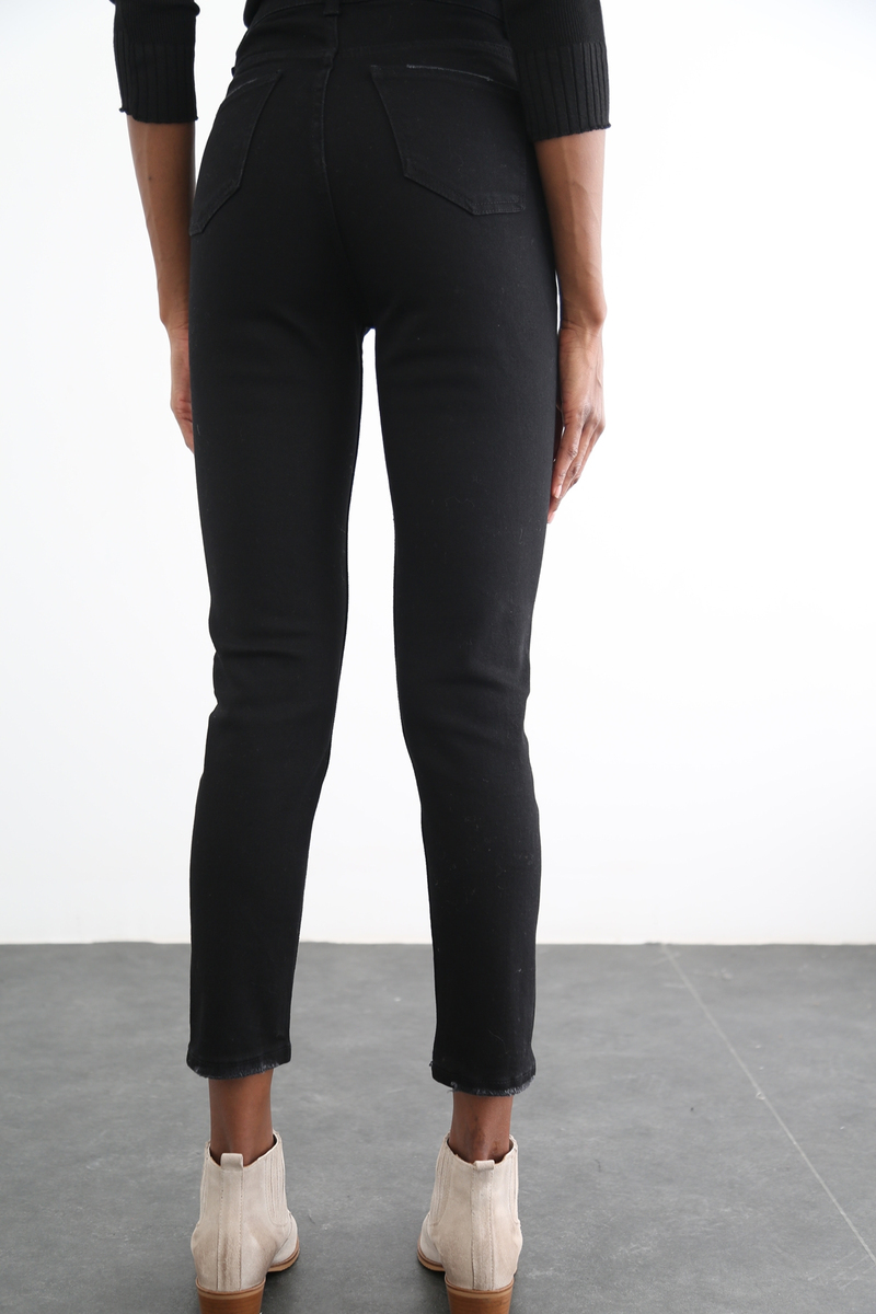 Siyah Likralı Mom Jean 1760