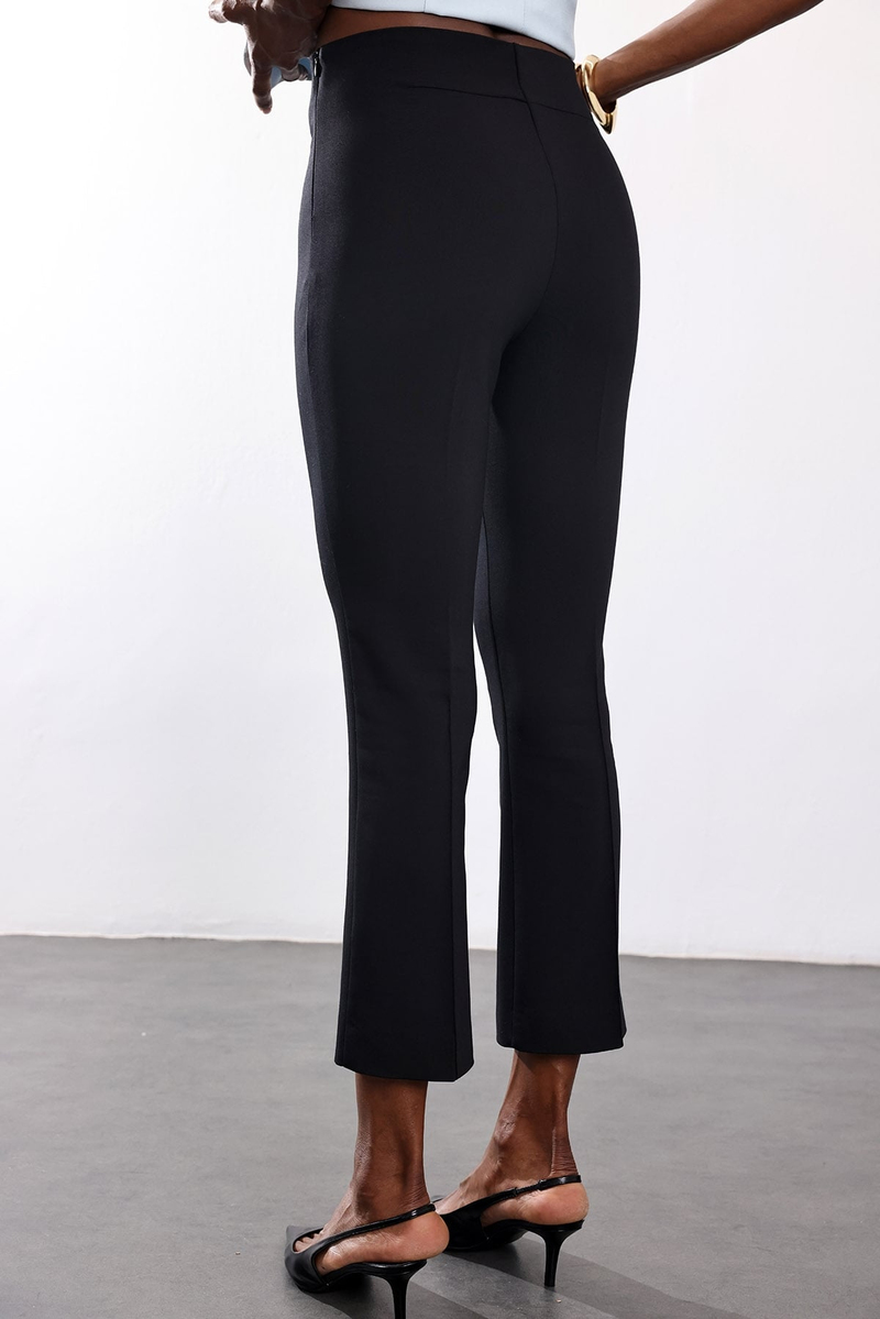 Siyah Mini Flare Pantolon 