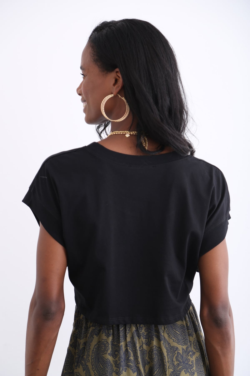 Siyah Önü Bağlamalı Tshirt 1479