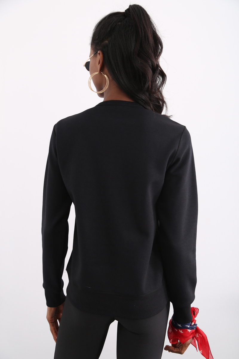 Siyah Organik Unisex Sweatshirt 