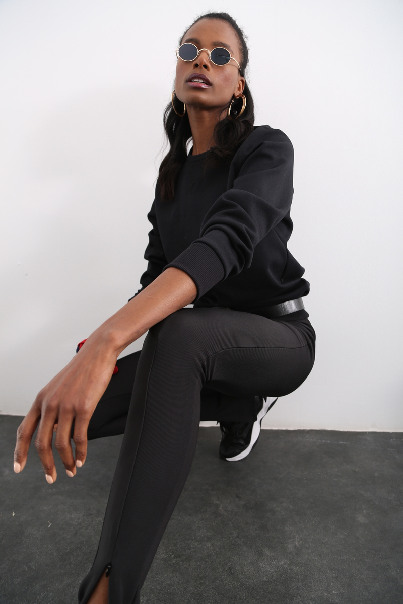 Siyah Organik Unisex Sweatshirt 