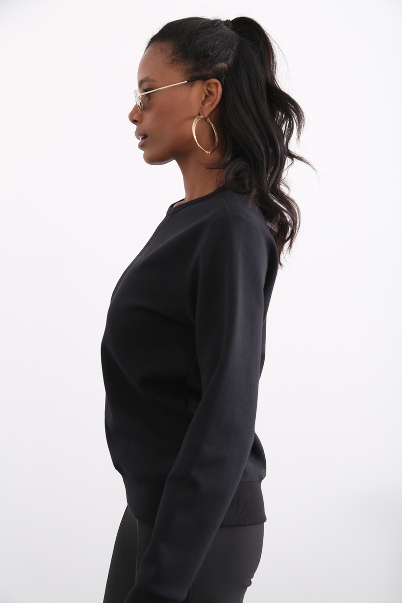Siyah Organik Unisex Sweatshirt 