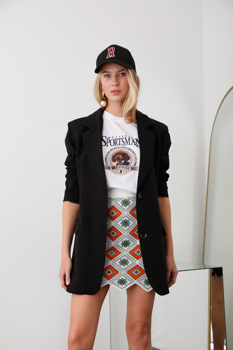 Siyah Oversize Blazer Ceket 5101