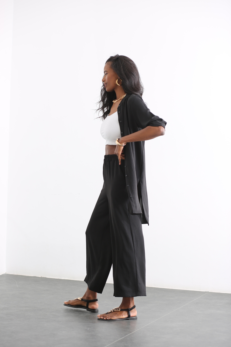 Siyah Oversize Bol Paça Takım 30123