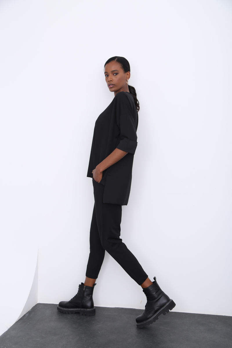 Siyah Oversize Duble Kol Takım 2002