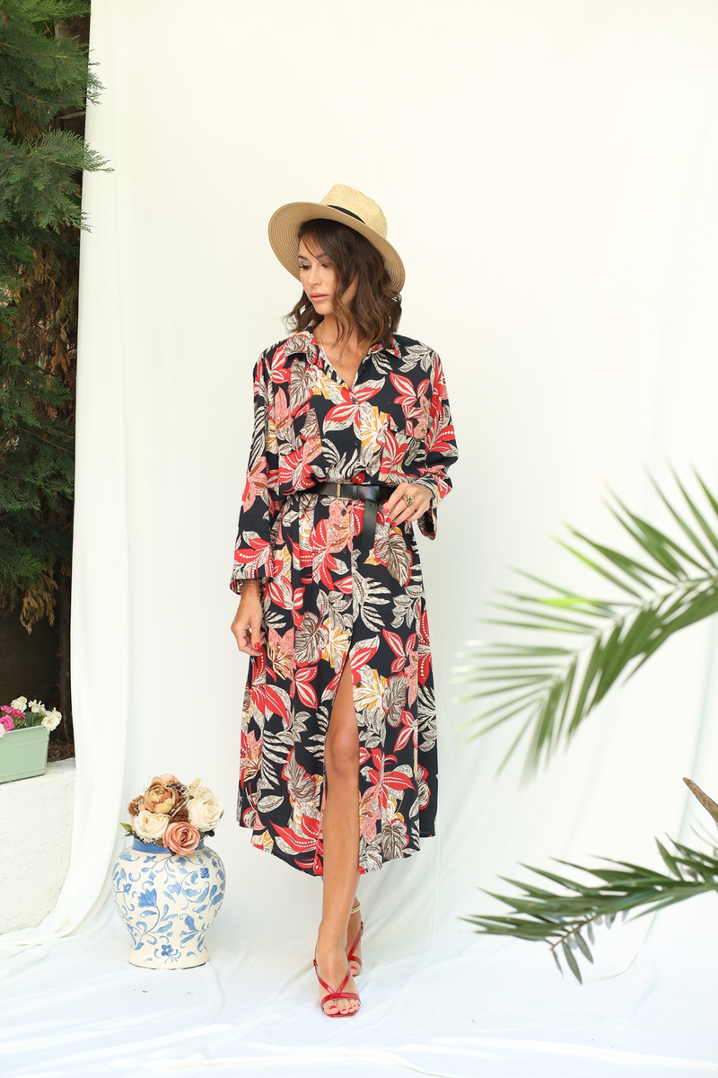 Siyah Oversize Gömlek Elbise 005