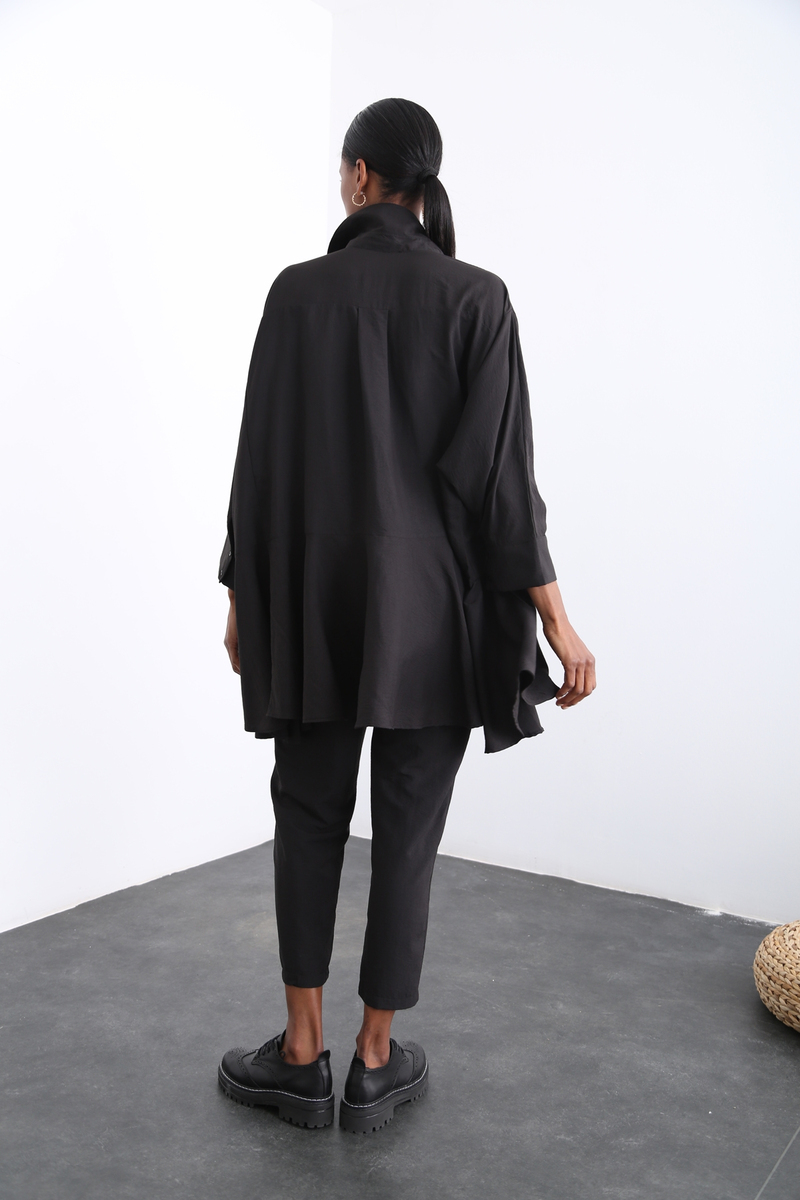 Siyah Oversize Gömlek Takım 96056