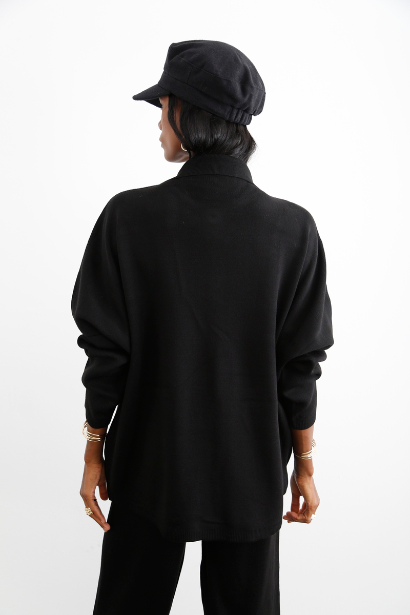 Siyah Oversize Triko Takım 2143