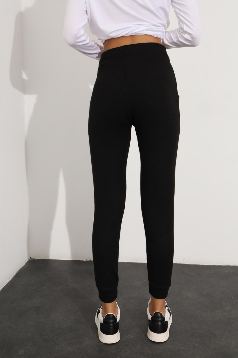 Siyah Pamuklu Jogger Eşofman 