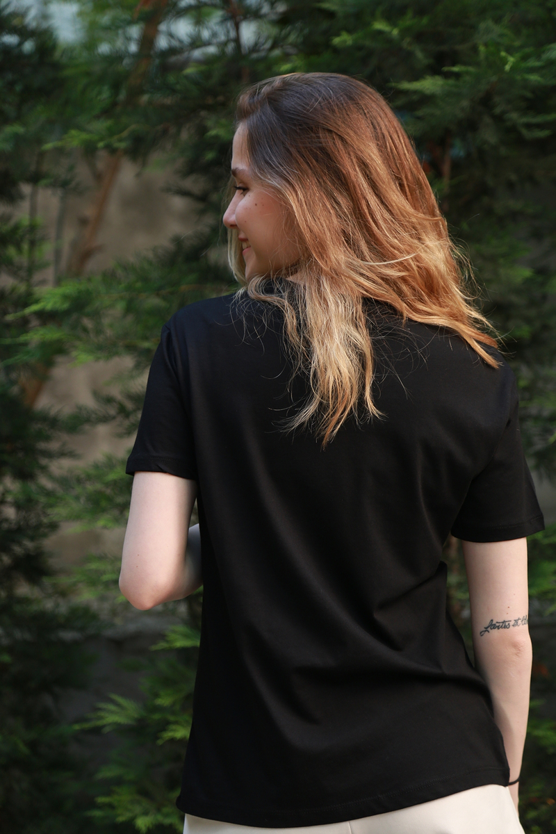 Siyah Payetli Tshirt