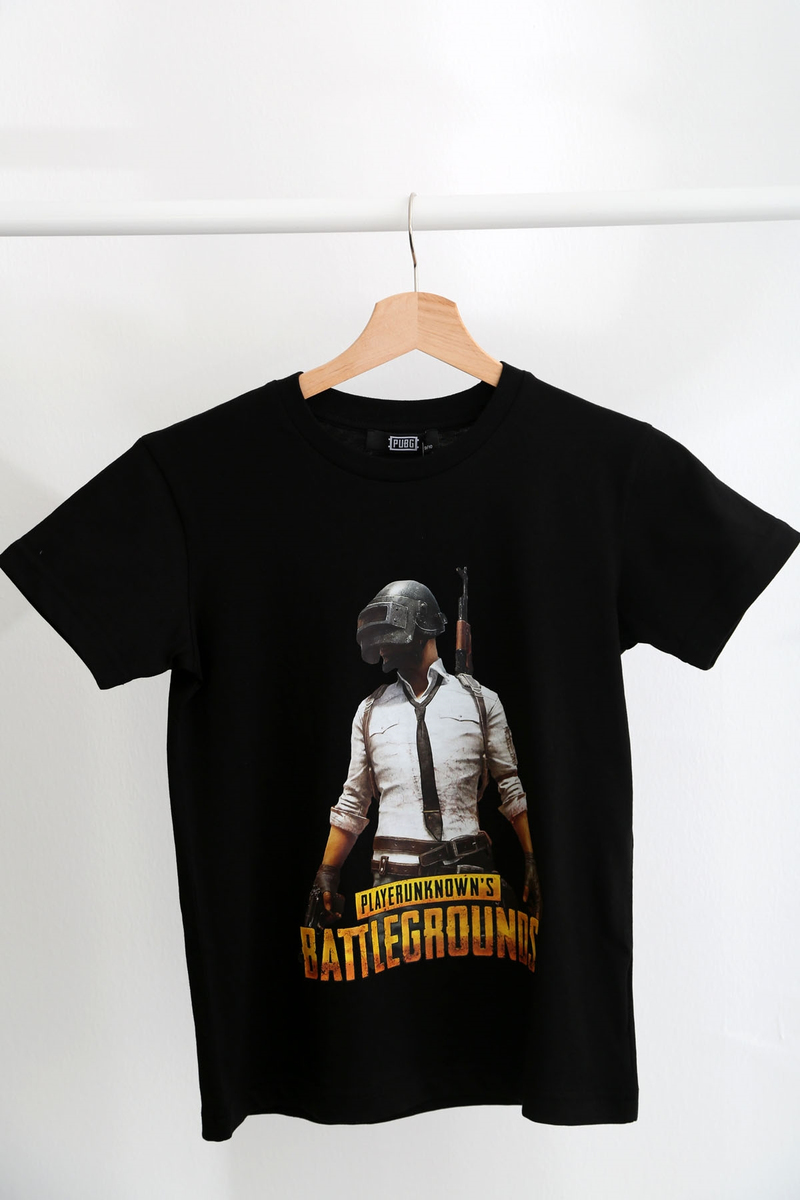 Siyah PUBG Çocuk Tshirt 