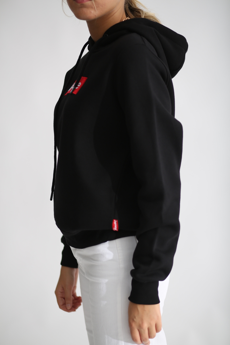 Siyah Şardonlu Baskılı Sweatshirt 