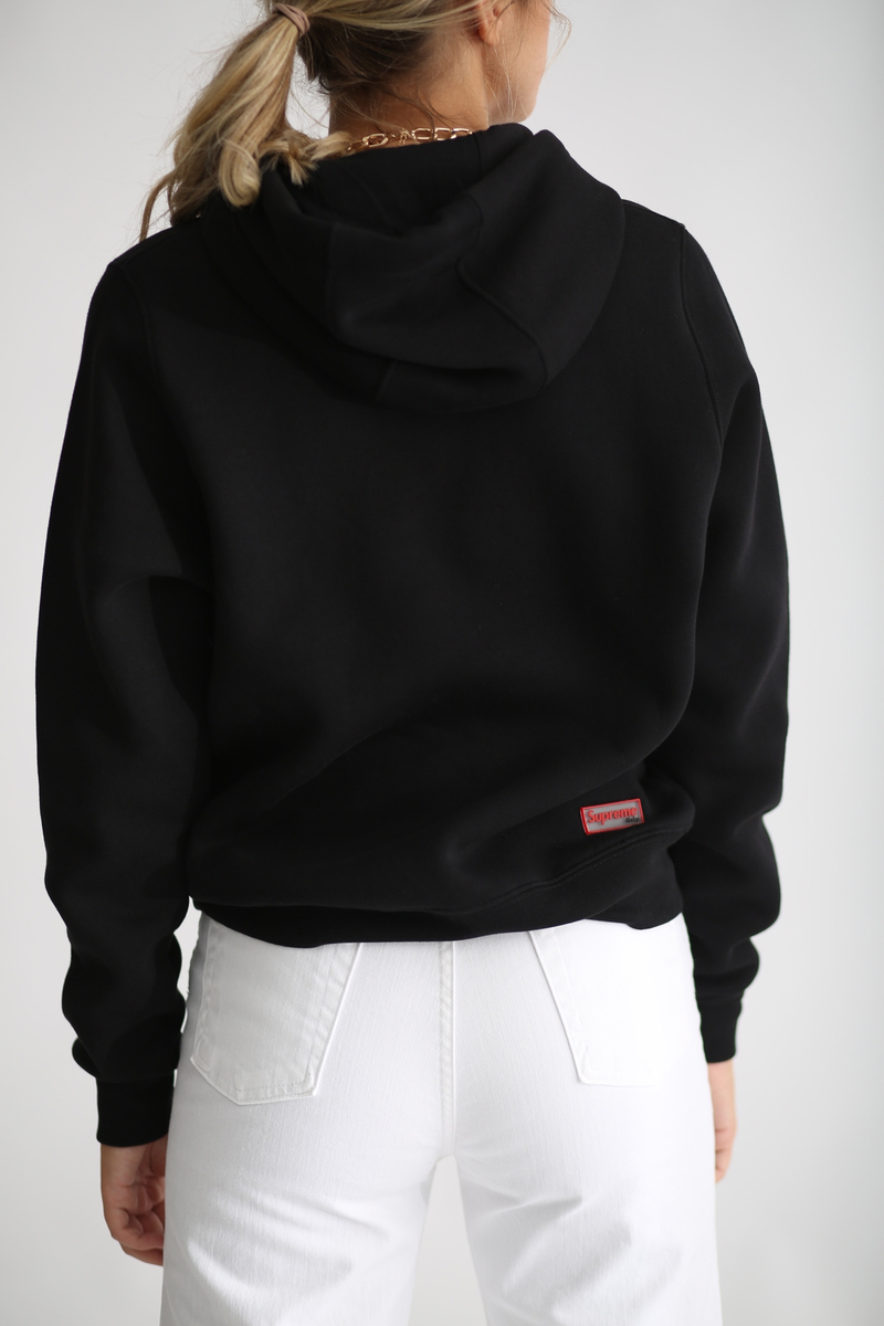 Siyah Şardonlu Baskılı Sweatshirt 
